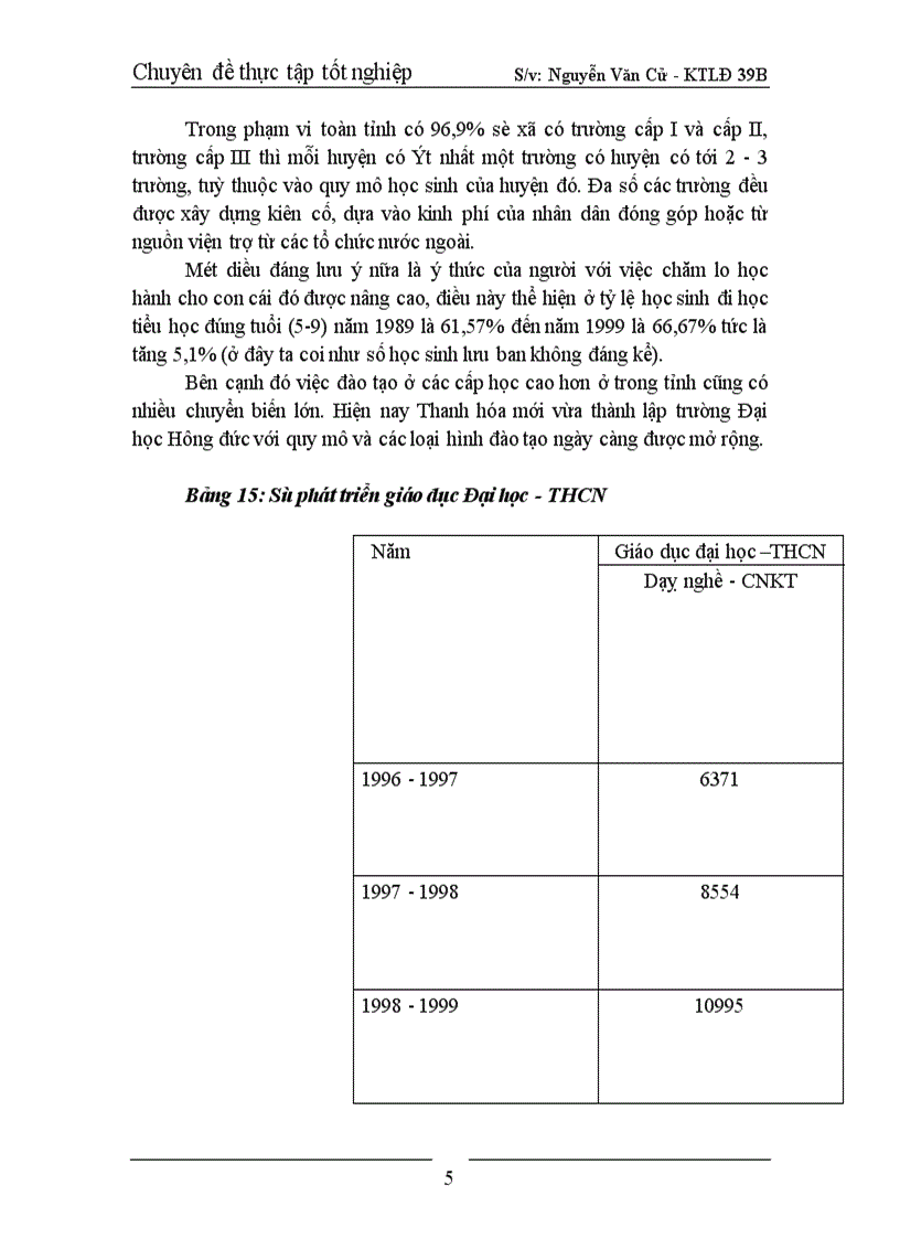 image for page Đánh giá về thực trang học vấn và mức sinh của tỉnh Thanh Hoá