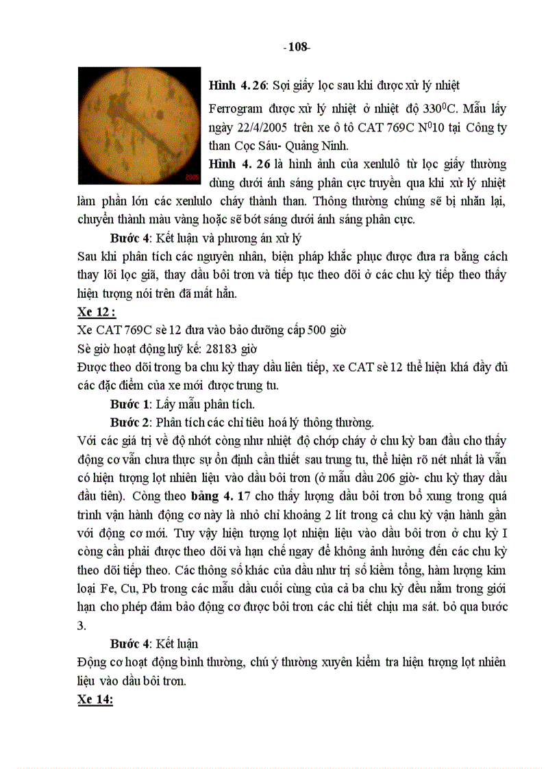 image for page Chẩn đoán kỹ thuật động cơ điêzen trên cơ sở phân tích tính chất lý hoá của dầu bôi trơn và hạt mài chứa trong dầu 1