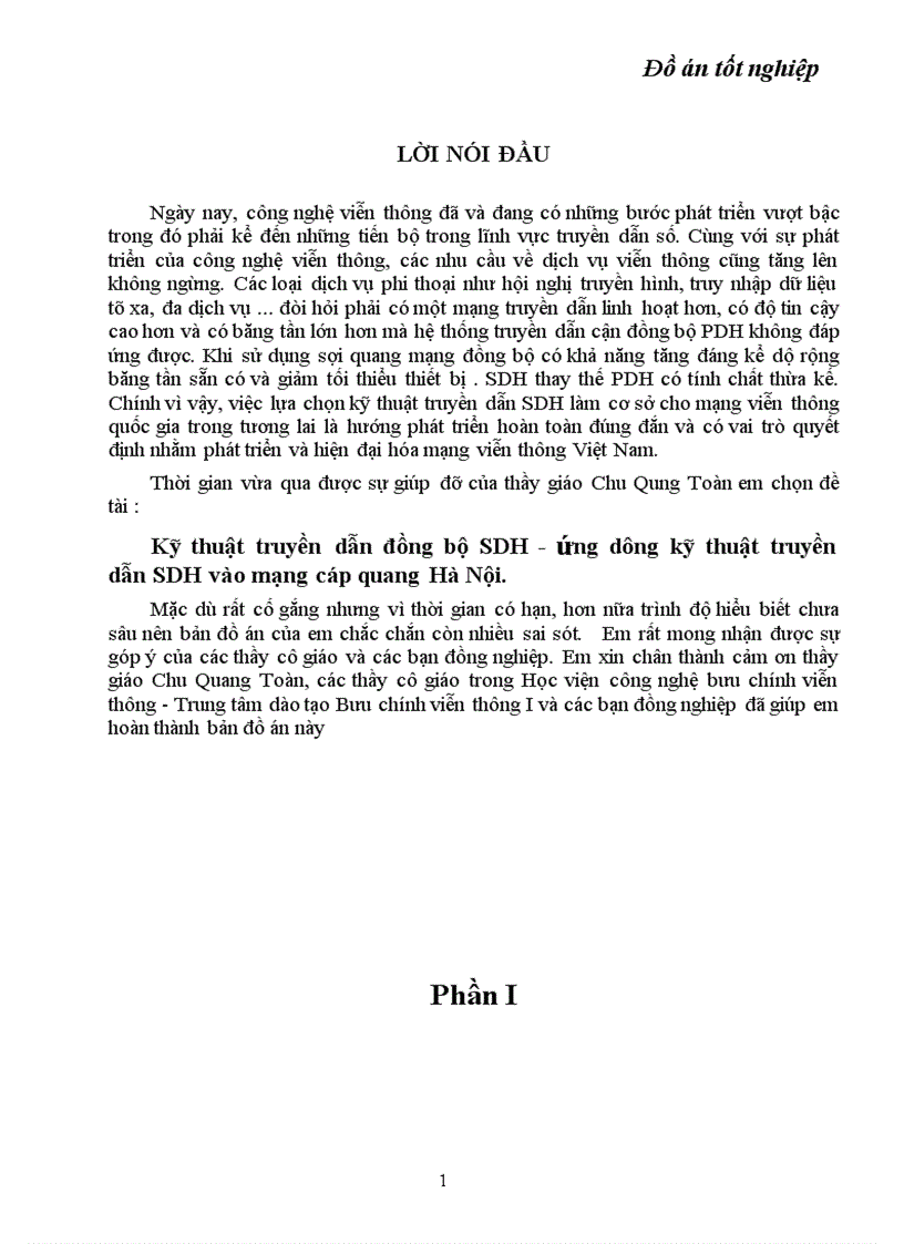 image for page Kỹ thuật truyền dẫn đồng bộ SDH ứng dụng kỹ thuật truyền dẫn SDH vào mạng cáp quang Hà Nội