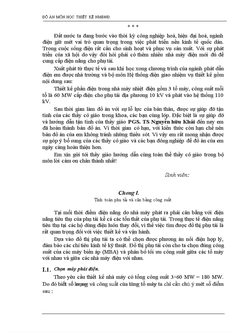 image for page Tính toán phụ tải và cân bằng công suất