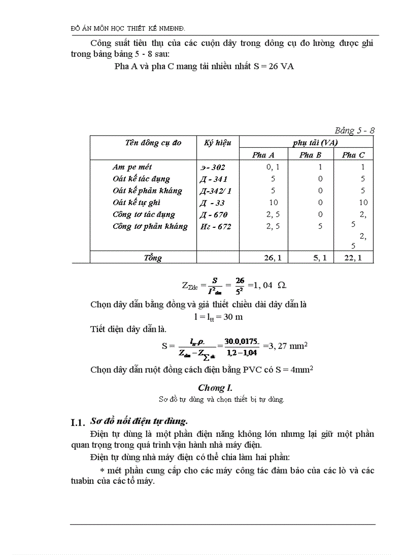 image for page Tính toán phụ tải và cân bằng công suất