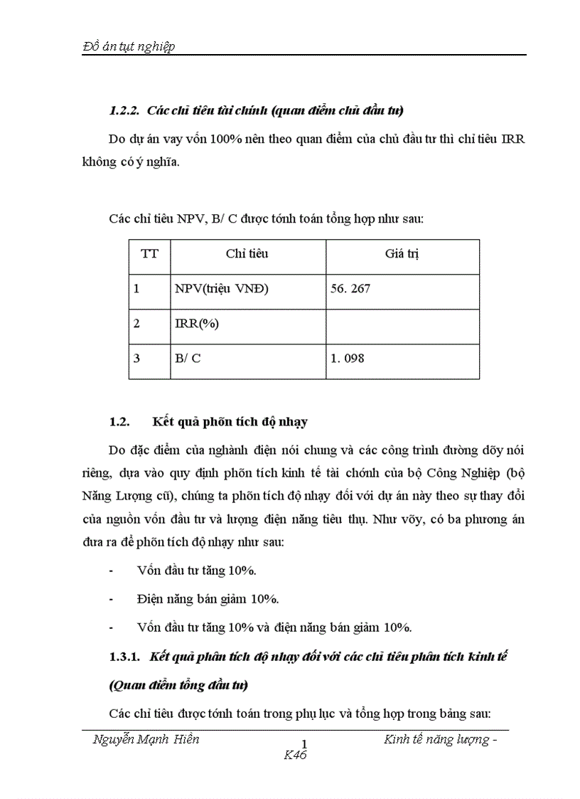 image for page Phân tích đánh giá hiệu quả dự án đầu tư xây dựng trạm biến áp 110kV Mỹ Đình