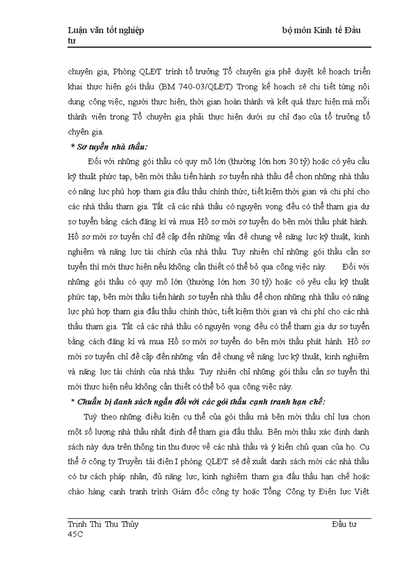image for page Thực trạng và giải pháp nâng cao hiệu quả công tác tổ chức đấu thầu tại công ty Truyền tải điện I