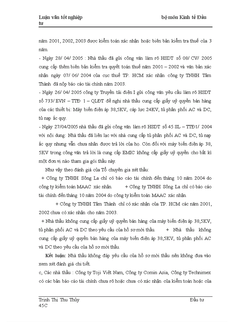 image for page Thực trạng và giải pháp nâng cao hiệu quả công tác tổ chức đấu thầu tại công ty Truyền tải điện I