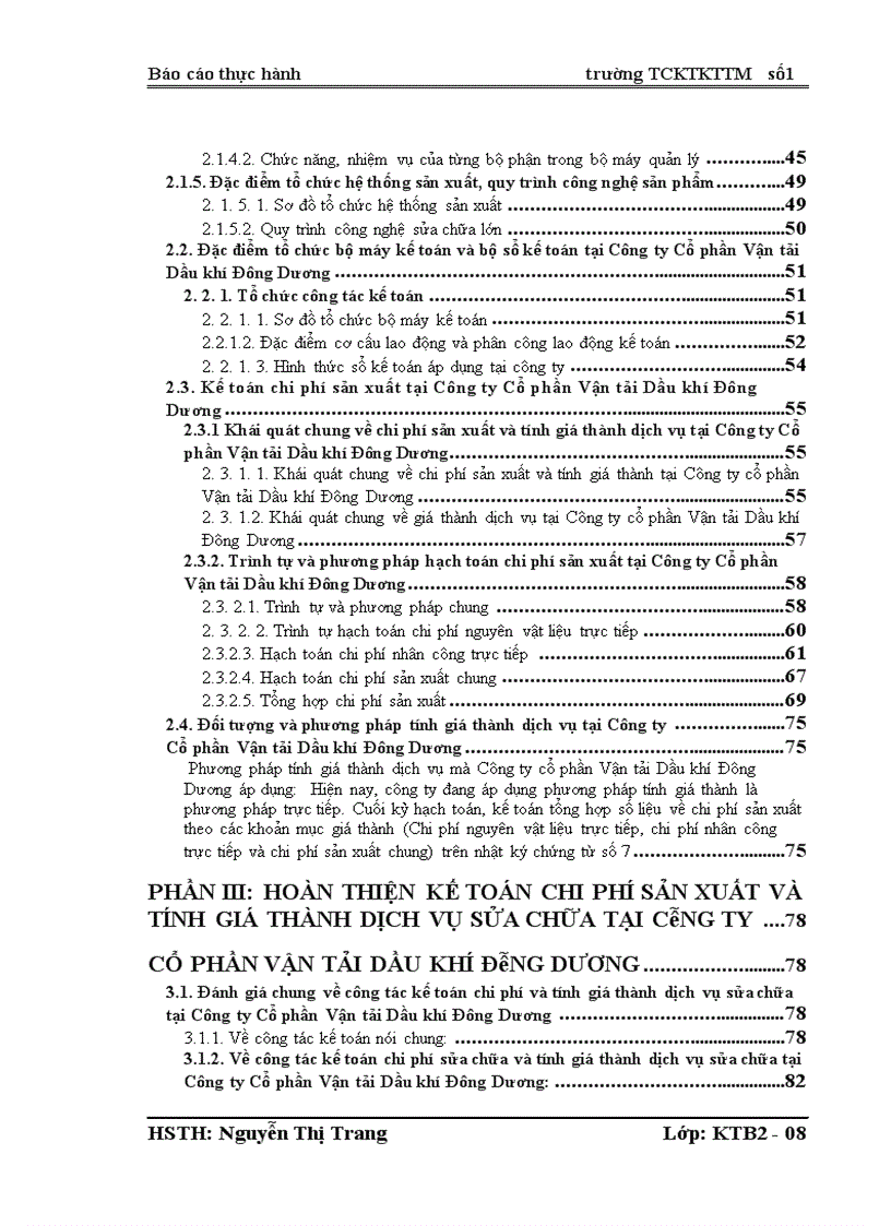image for page Hoàn thiện kế toán chi phí và tính giá thành dịch vụ sửa chữa tại Công ty Cổ phần Vận tải Dầu khí Đông Dương 1