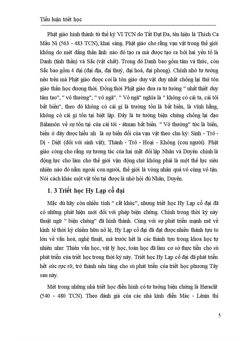 image for page Tiểu luận triết học 1