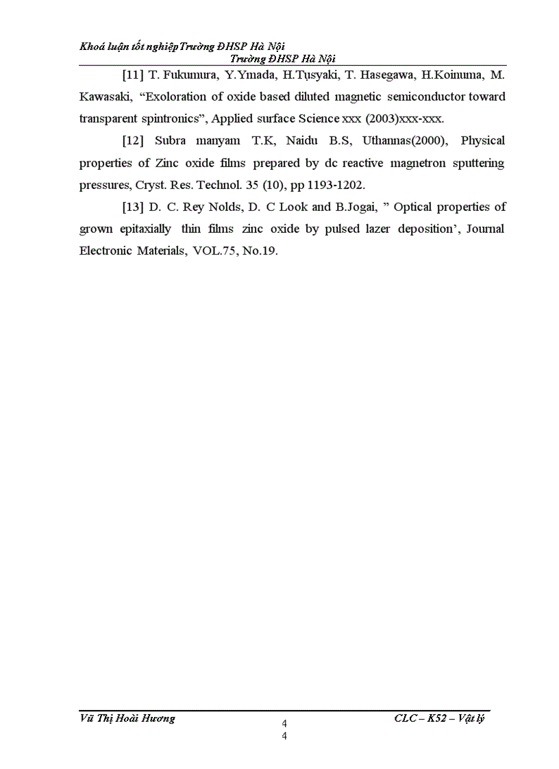 image for page Chế tạo màng mỏng ZnO ZnO Co bằng phương pháp phun điện và nghiên cứu cấu trúc một số tính chất của chúng