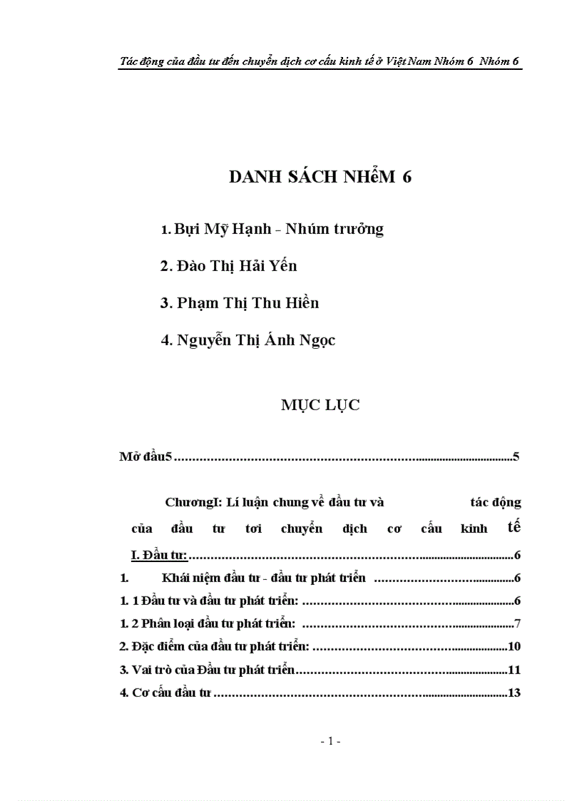 image for page Tác động của đầu tư đến chuyển dịch cơ cấu kinh tế ở Việt Nam 1