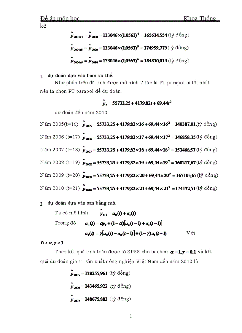 image for page Phương pháp dãy số thời gian và vận dụng phân tích biến động giá trị sản xuất nông nghiệp Việt Nam thời kỳ 1990 2004 và dự đoán đến năm 2010