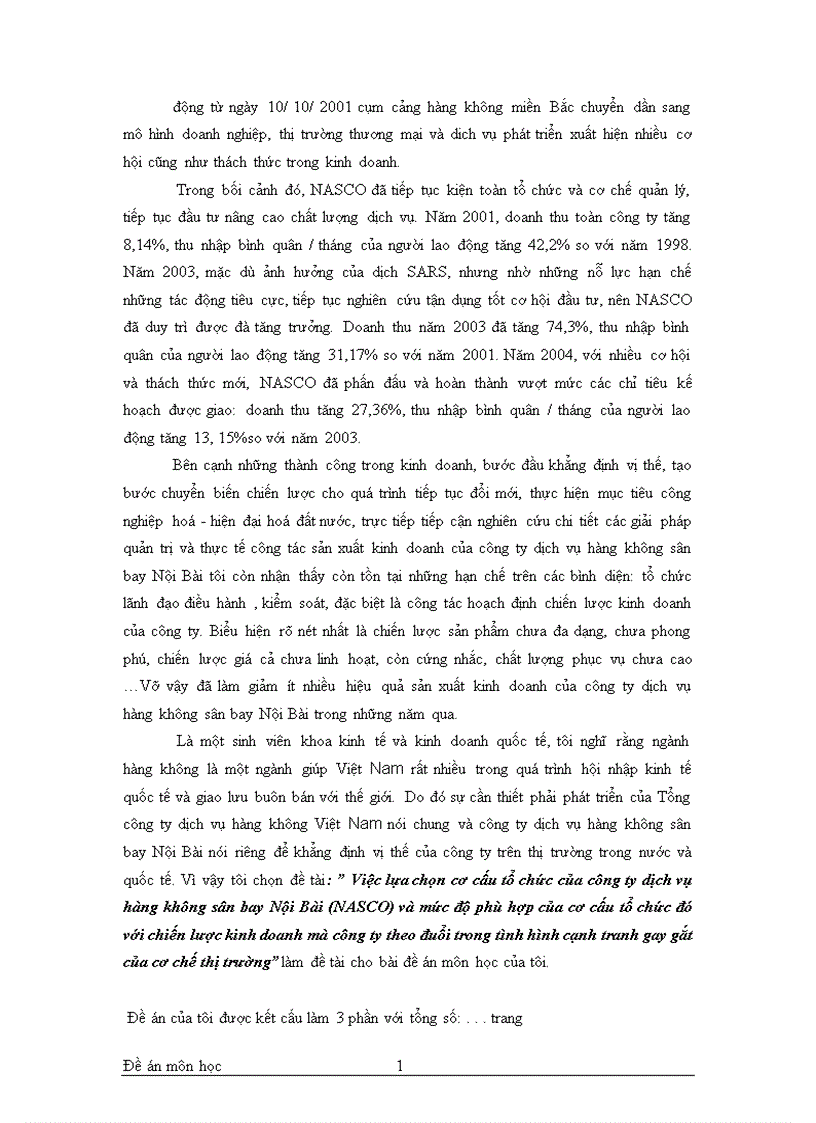 image for page Việc lựa chọn cơ cấu tổ chức của công ty dịch vụ hàng không sân bay Nội Bài NASCO và mức độ phù hợp của cơ cấu tổ chức đó với chiến lược kinh doanh mà công ty theo đuổi trong tình hình cạnh tranh gay gắt của cơ chế thị trường