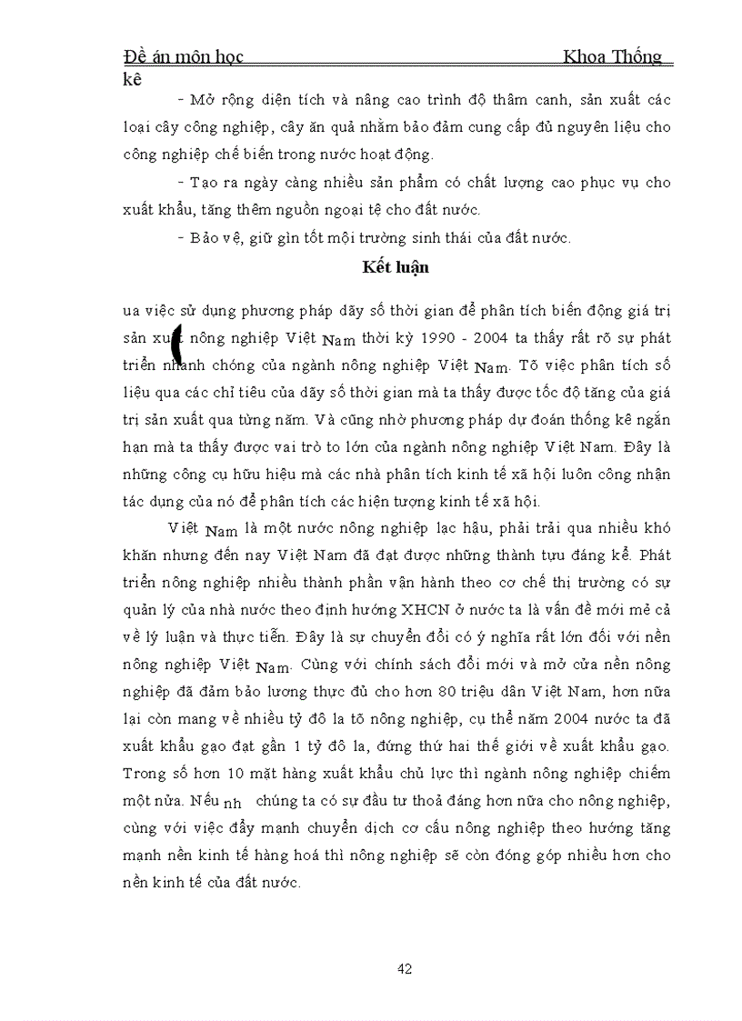 image for page Phương pháp dãy số thời gian và vận dụng phân tích biến động giá trị sản xuất nông nghiệp Việt Nam thời kỳ 1990 2004 và dự đoán đến năm 2010 1