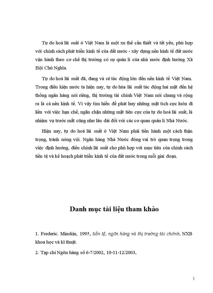 image for page lãi suất và tự do hoá lãi suất ở Việt Nam 1