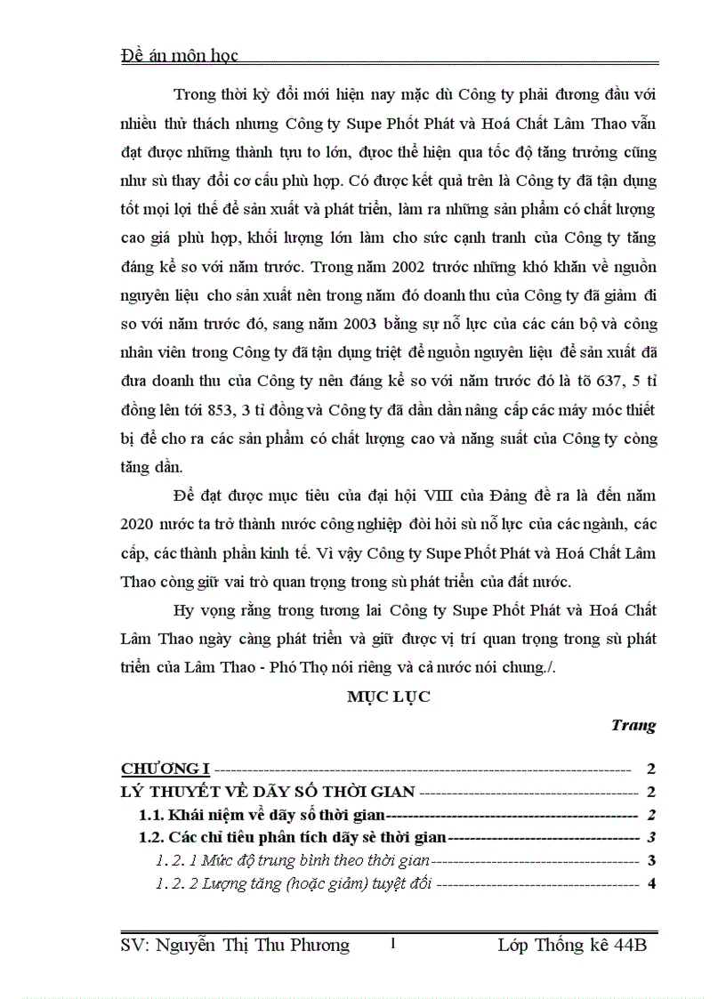 image for page Vận dụng phương pháp dãy số thời gian để phân tích sự biến động về doanh thu của Công ty Supe Phốt Phát và Hoá Chất Lâm Thao từ năm 2000 đến năm 2004và dự báo năm 2005
