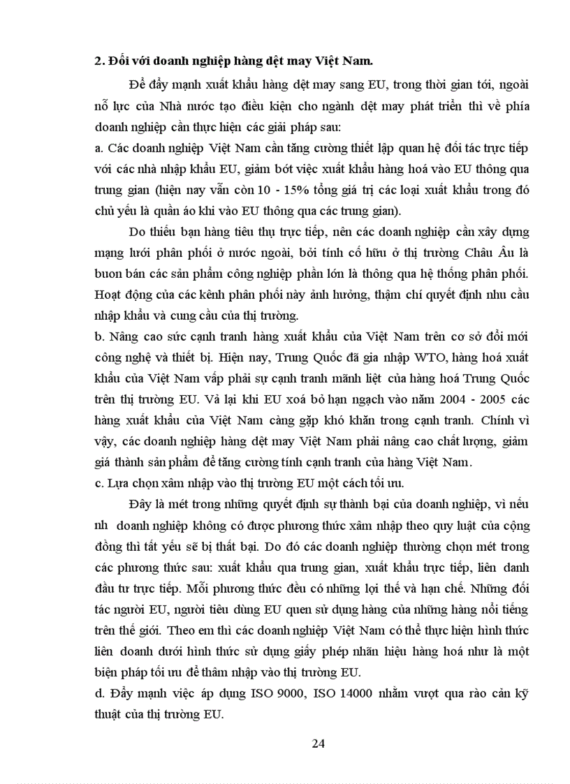 image for page Xuất khẩu hàng dệt may của Việt Nam sang thị trường EU Thực trạng và giải pháp