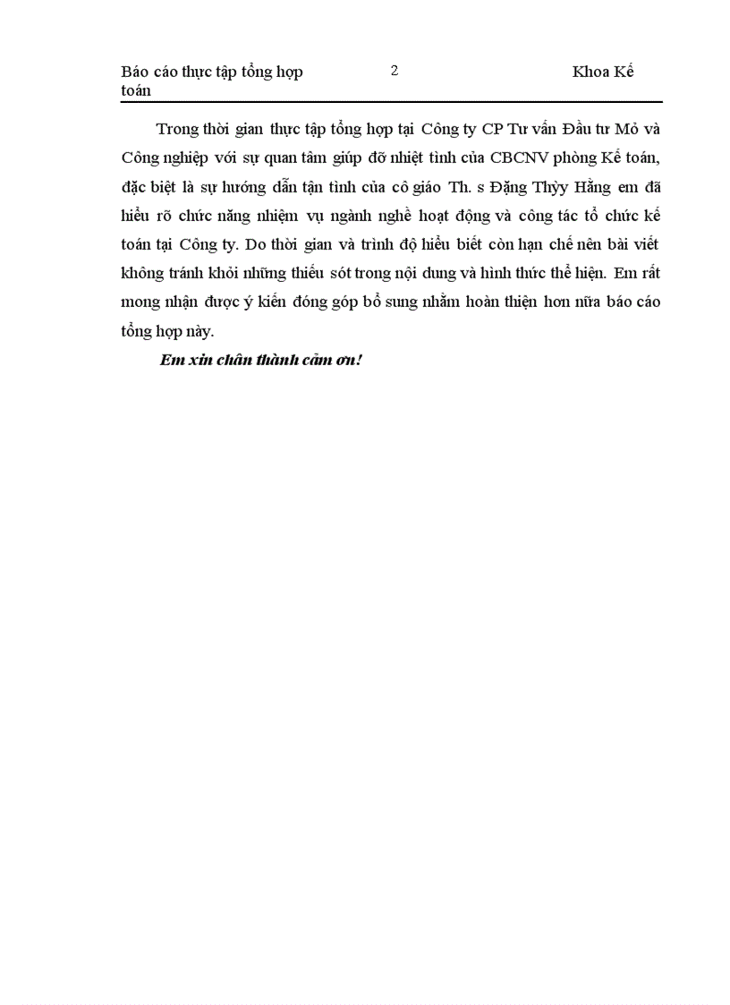 image for page Báo cáo thực tập tổng hợp của công ty CP Tư vấn Mỏ và Công nghiệp