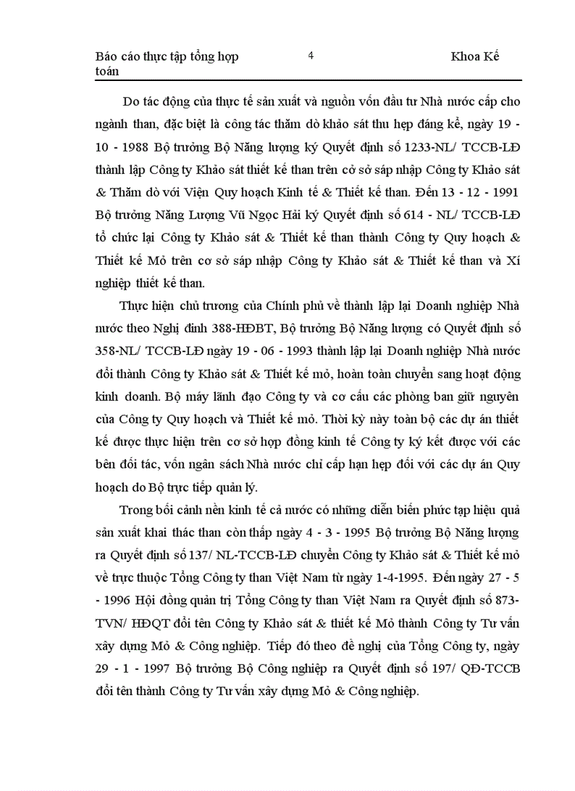 image for page Báo cáo thực tập tổng hợp của công ty CP Tư vấn Mỏ và Công nghiệp