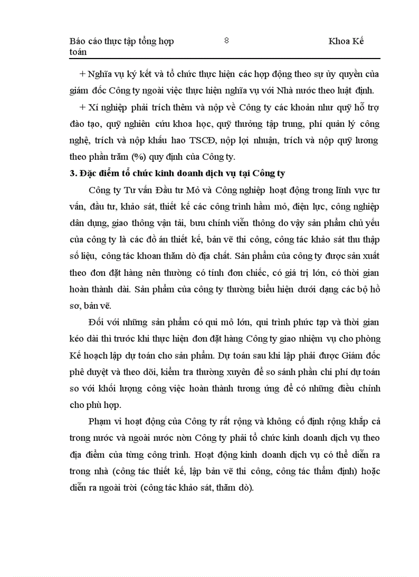 image for page Báo cáo thực tập tổng hợp của công ty CP Tư vấn Mỏ và Công nghiệp