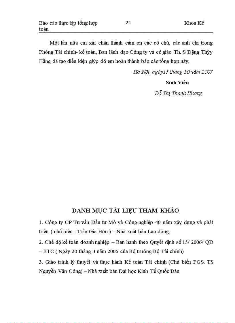 image for page Báo cáo thực tập tổng hợp của công ty CP Tư vấn Mỏ và Công nghiệp