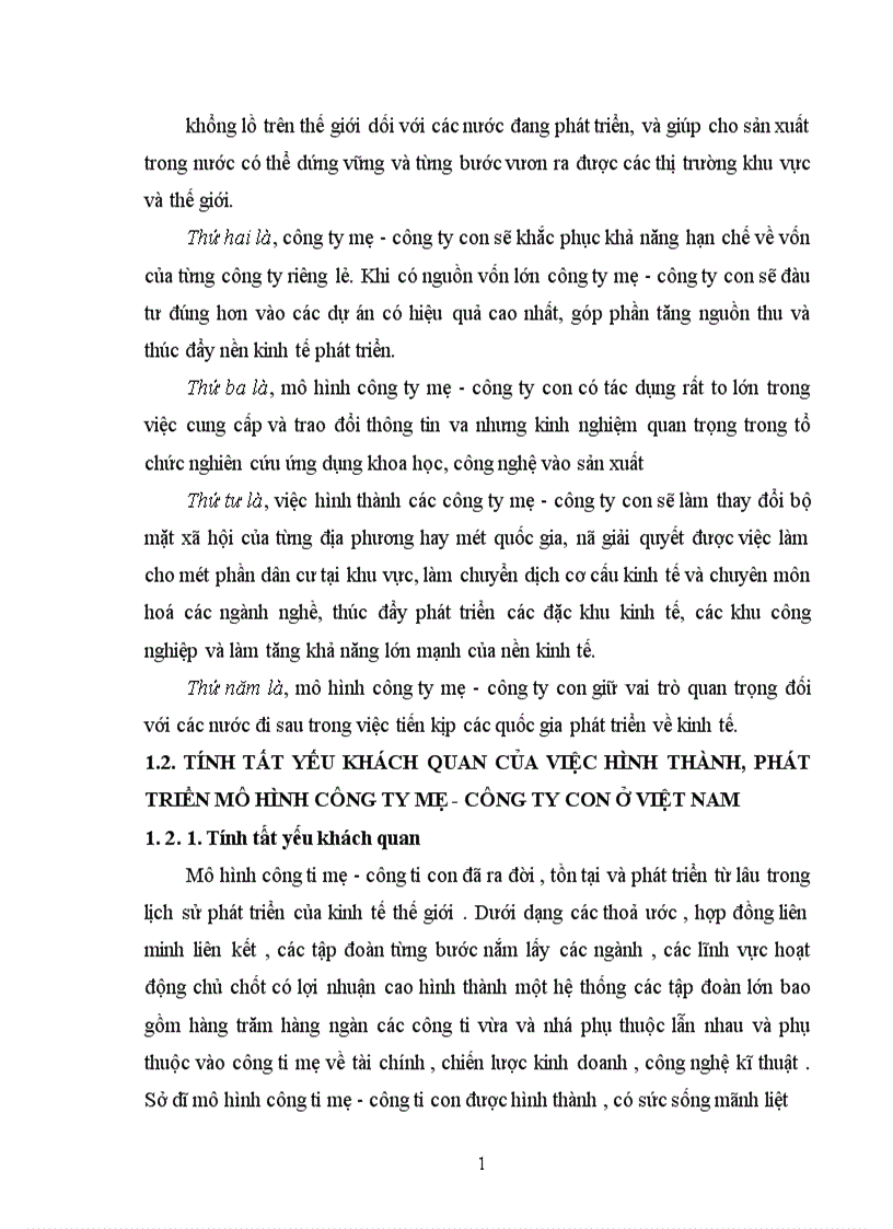 image for page Tính tất yếu khách quan và con đường hình thành công ty mẹ công ty con ở Việt Nam 1