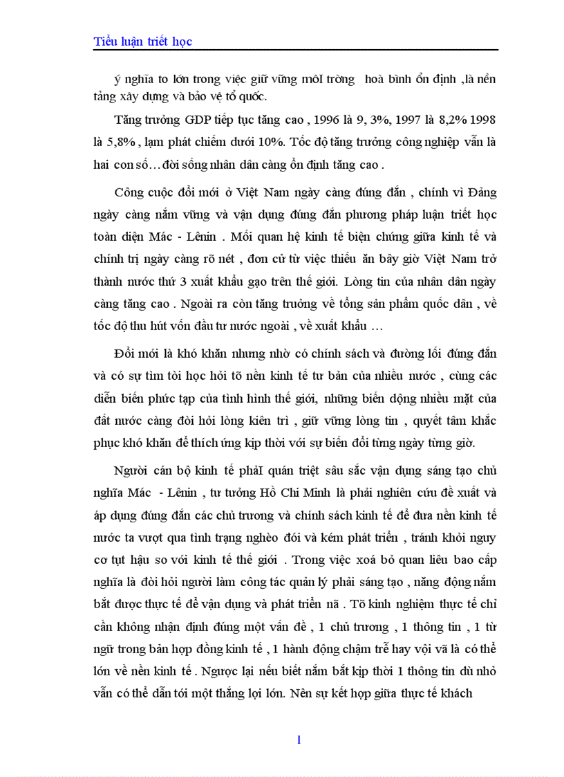 image for page Mối quan hệ biện chứng giữa vật chất và ý thức trong nền kinh tế nước ta hiện nay 1