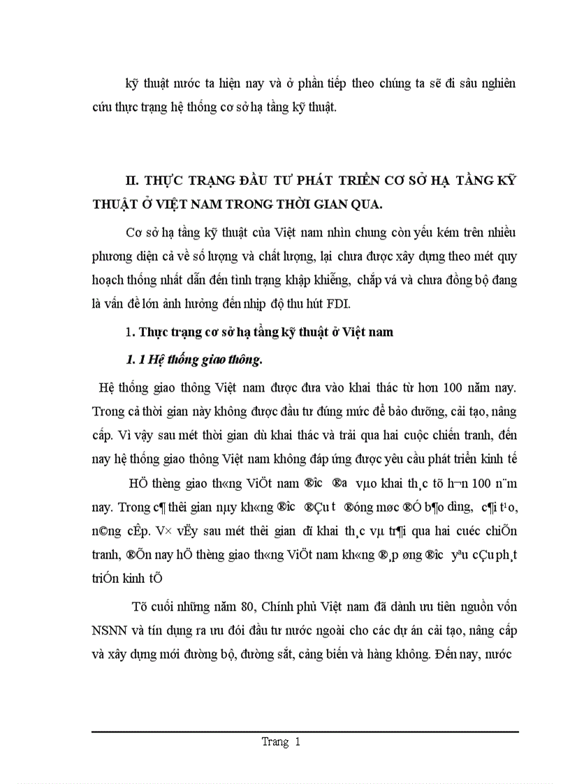 image for page Thực trạng đầu tư phát triển cơ sở hạ tầng kỹ thuật ở Việt Nam trong thời gian qua và một số giải pháp trong thời gian tới nhằm thu hút vốn đầu tư trực tiếp nước ngoài