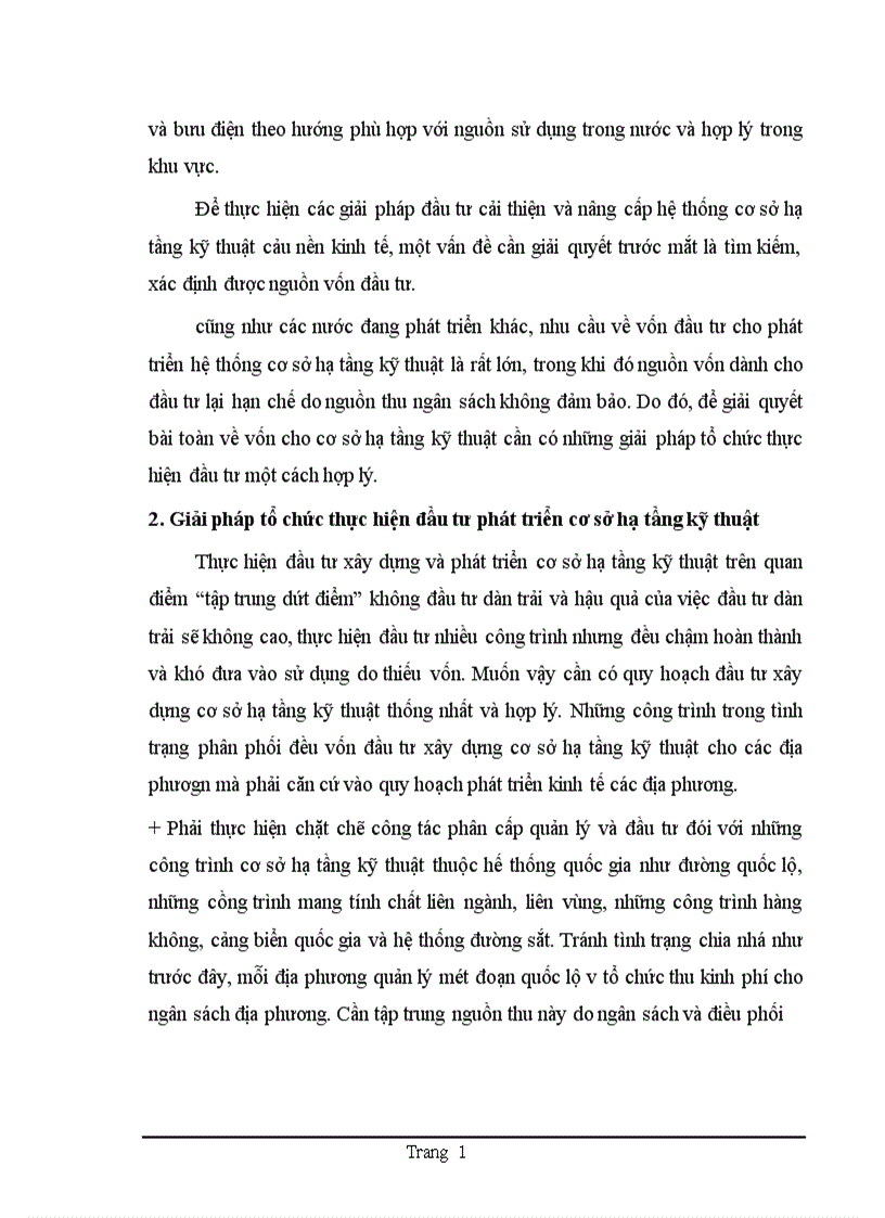 image for page Thực trạng đầu tư phát triển cơ sở hạ tầng kỹ thuật ở Việt Nam trong thời gian qua và một số giải pháp trong thời gian tới nhằm thu hút vốn đầu tư trực tiếp nước ngoài