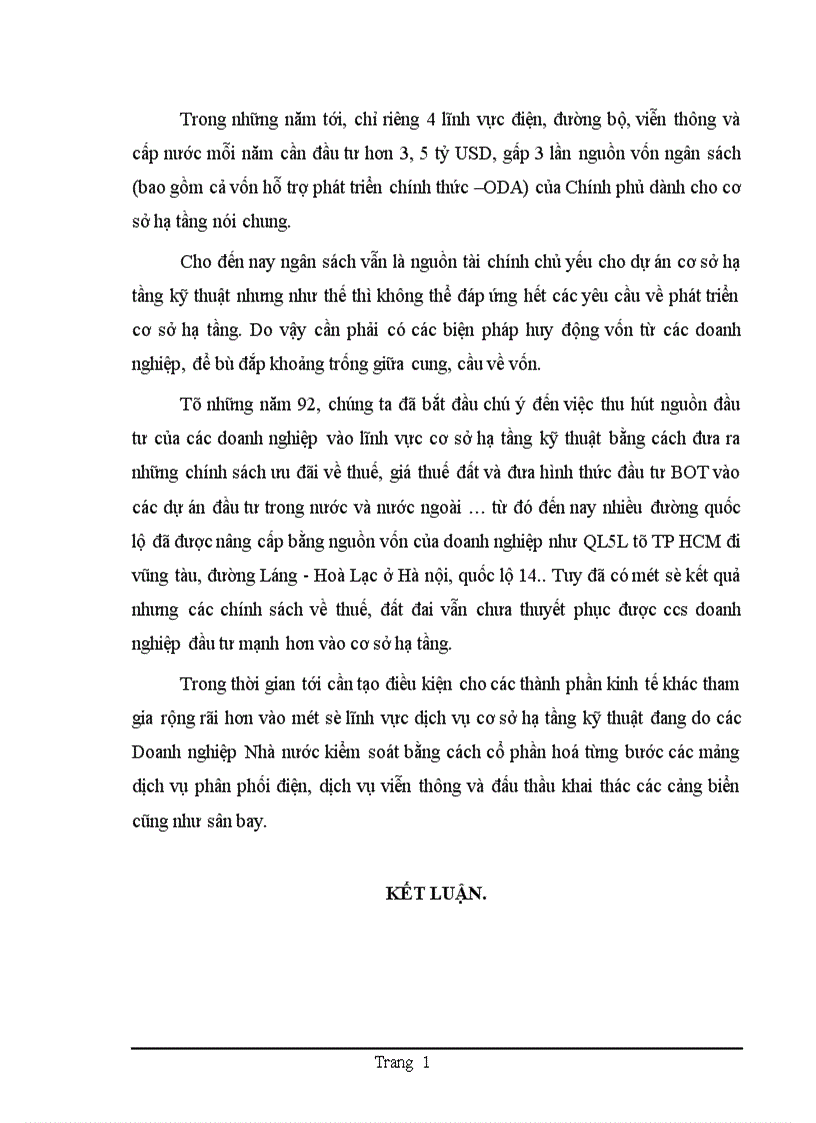 image for page Thực trạng đầu tư phát triển cơ sở hạ tầng kỹ thuật ở Việt Nam trong thời gian qua và một số giải pháp trong thời gian tới nhằm thu hút vốn đầu tư trực tiếp nước ngoài