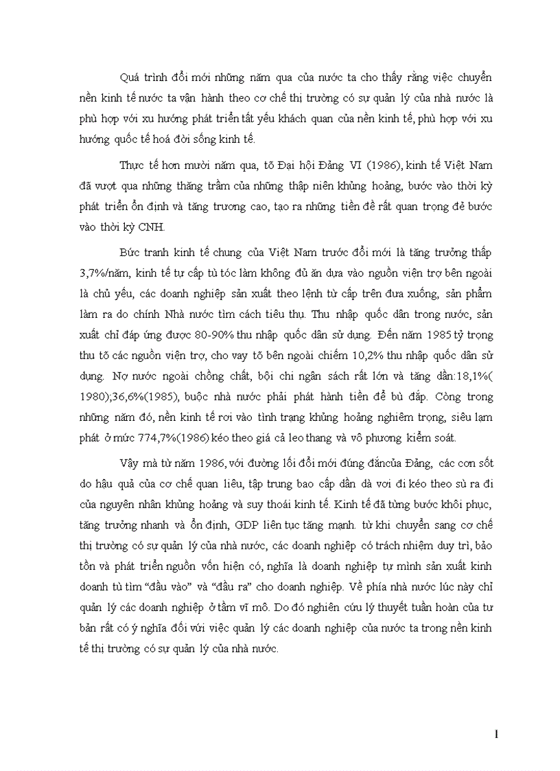 image for page Học thuyết tuần hoàn và chu chuyển tư bản và sự vận dụng nó vào nền kinh tế thị trường thời kỳ quá độ ở nước ta 1