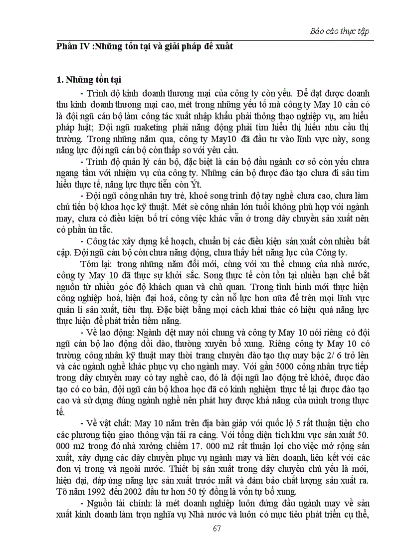 image for page Báo cáo thực tập tổng hợp của Tổng Công ty May 10 Việt Nam