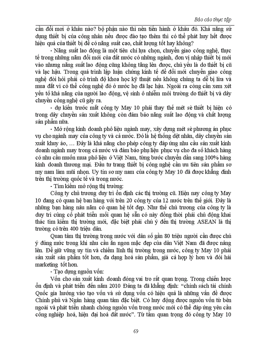 image for page Báo cáo thực tập tổng hợp của Tổng Công ty May 10 Việt Nam