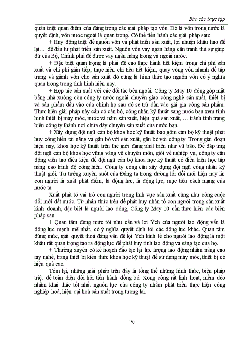 image for page Báo cáo thực tập tổng hợp của Tổng Công ty May 10 Việt Nam