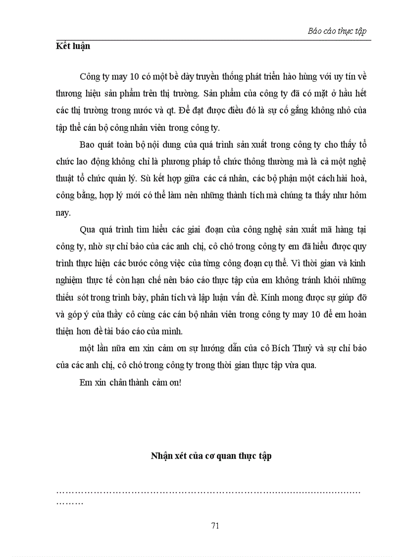 image for page Báo cáo thực tập tổng hợp của Tổng Công ty May 10 Việt Nam