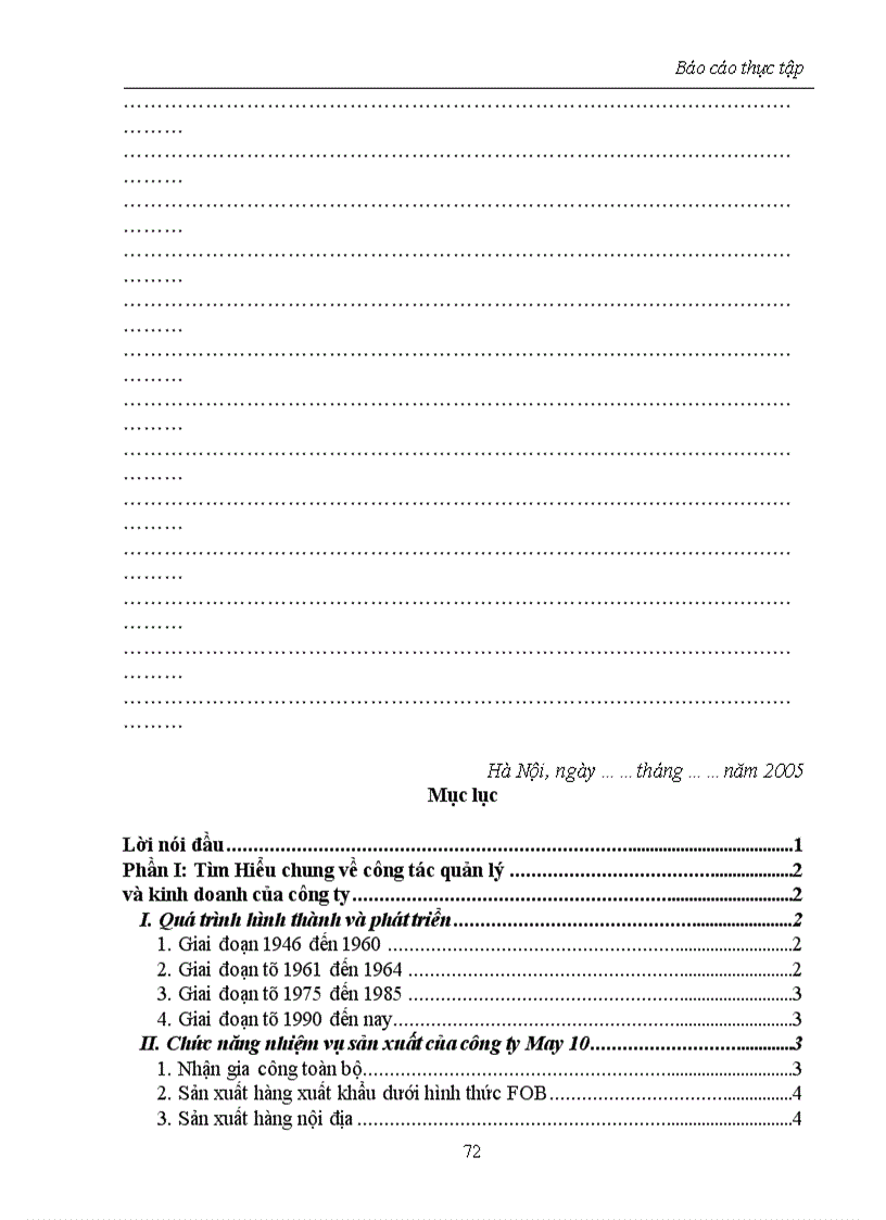 image for page Báo cáo thực tập tổng hợp của Tổng Công ty May 10 Việt Nam