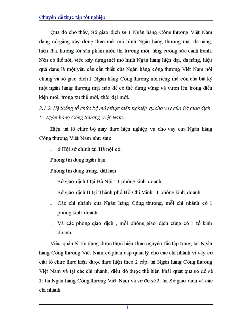 image for page Hoàn thiện nghiệp vụ cho vay của Sở giao dịch I Ngân hàng Công thương Việt Nam 1