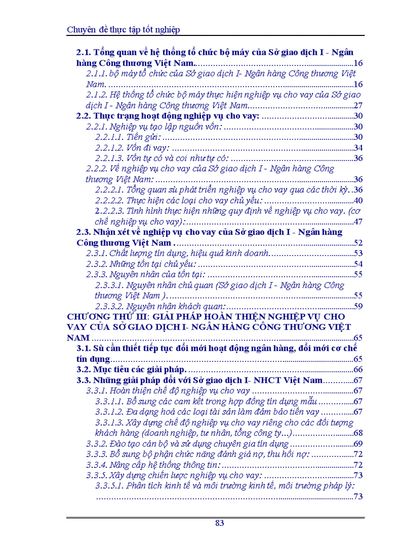 image for page Hoàn thiện nghiệp vụ cho vay của Sở giao dịch I Ngân hàng Công thương Việt Nam 1