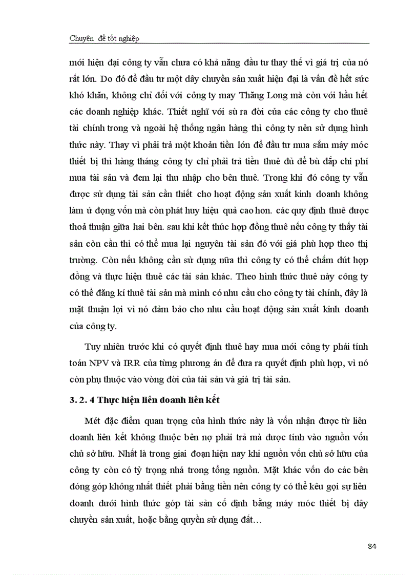 image for page Giải pháp chủ yếu tạo lập vốn cho hoạt động sản xuất kinh doanh ở Công ty cổ phần May Thăng Long 1