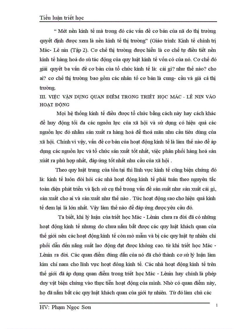 image for page Vận dụng quan điểm trong triết học Mác Lê Nin để phân tích quá trình chuyển đổi sang nền kinh tế thị trường ở Việt Nam