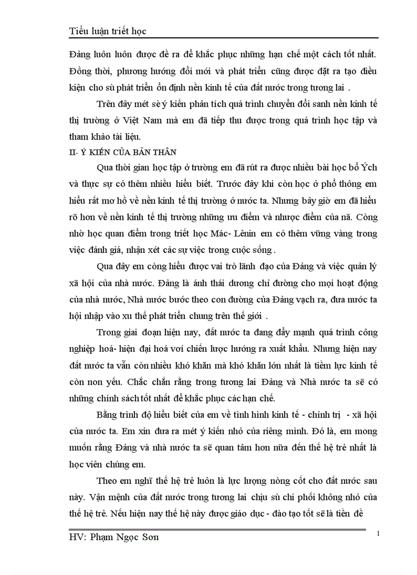 image for page Vận dụng quan điểm trong triết học Mác Lê Nin để phân tích quá trình chuyển đổi sang nền kinh tế thị trường ở Việt Nam
