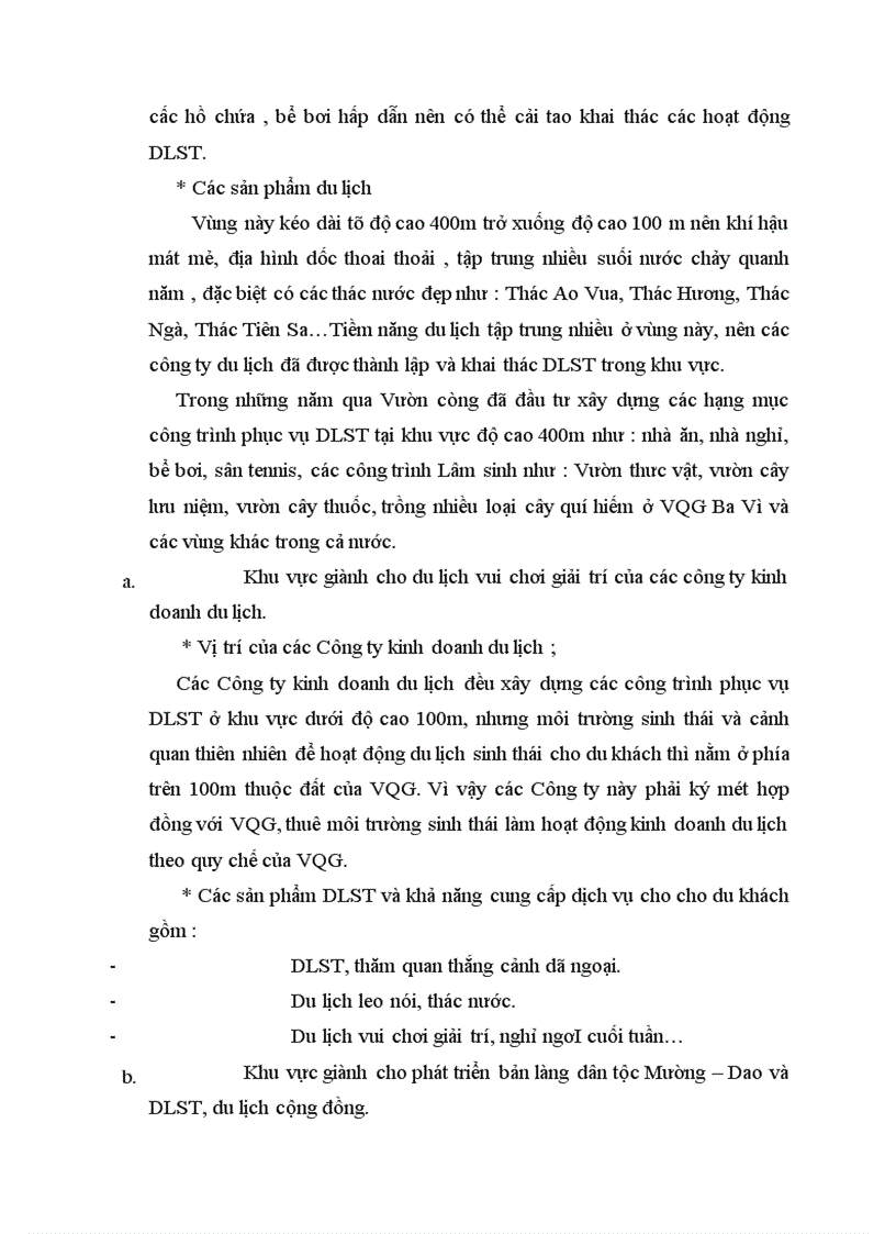 image for page phưong hướng và giải pháp phát triển du lịch sinh thái tại vườn quốc gia Ba vì
