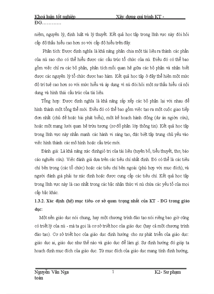 image for page Xây dựng qui trình kiểm tra kết quả học tập môn toán Đại số 10 ở hệ THPT
