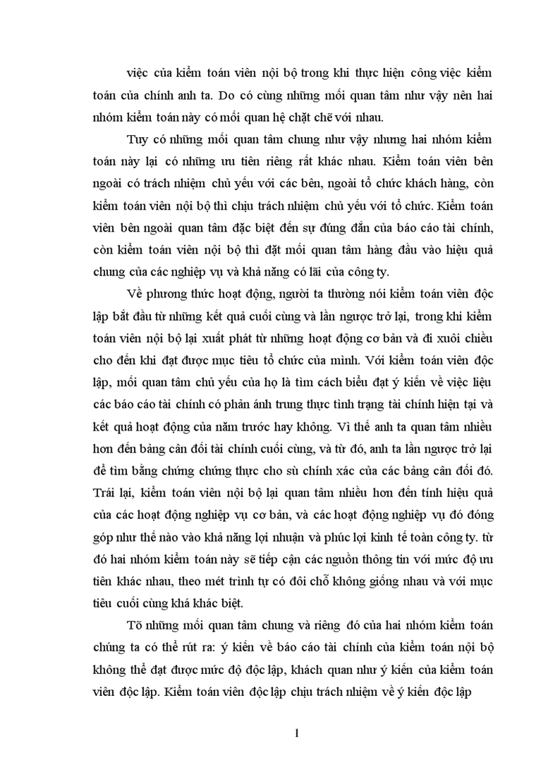 image for page Tìm hiểu việc kiểm toán viên độc lập sử dụng tư liệu của kiểm toán viên nội bộ trong kiểm toán tài chính