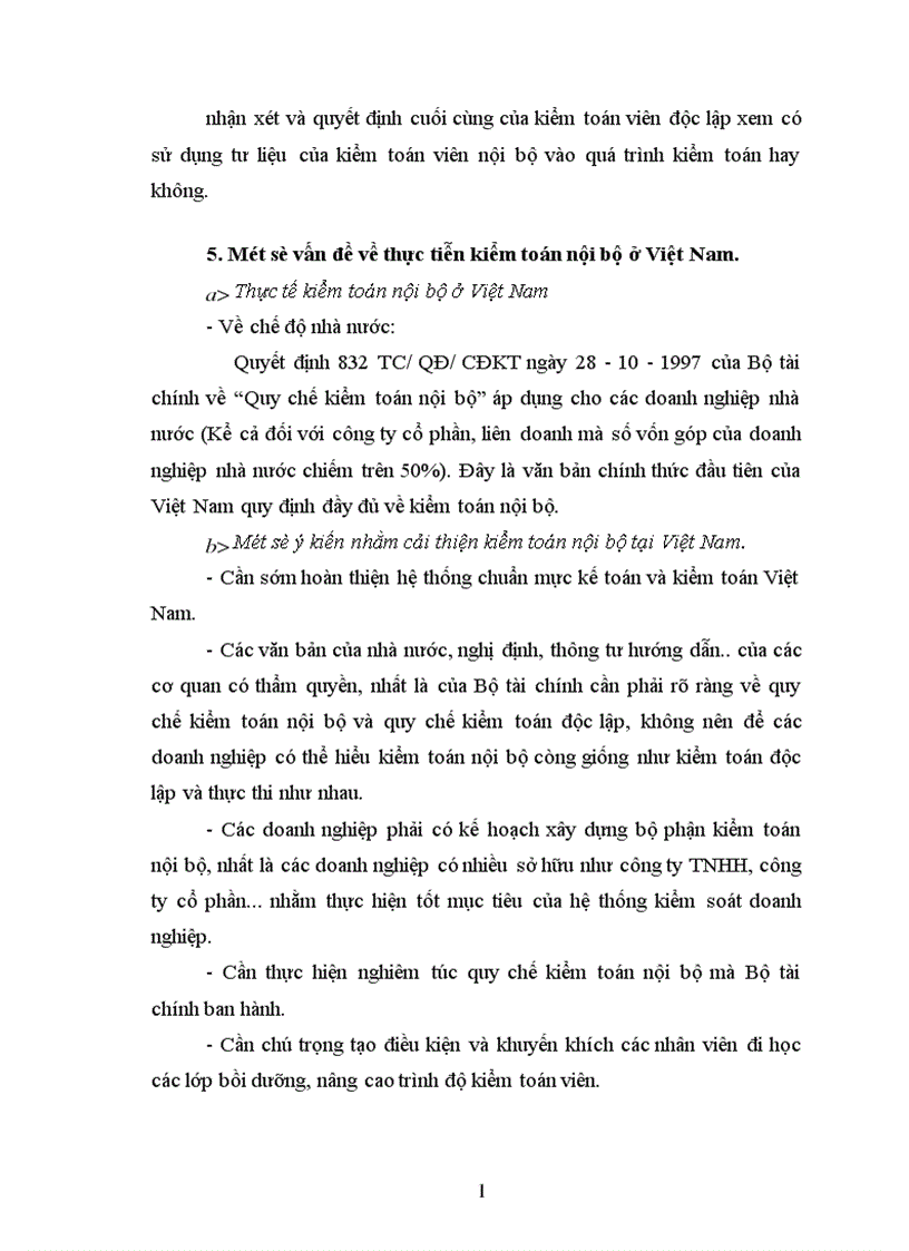 image for page Tìm hiểu việc kiểm toán viên độc lập sử dụng tư liệu của kiểm toán viên nội bộ trong kiểm toán tài chính