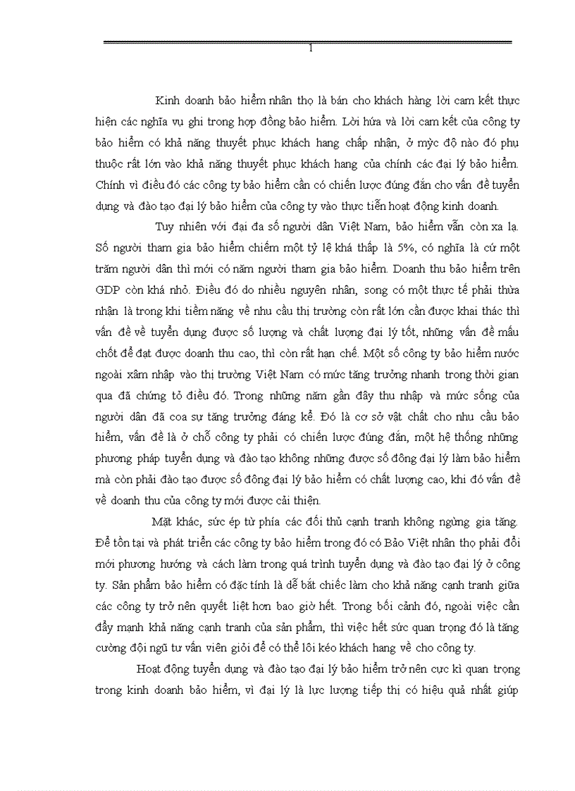 image for page Vấn đề tuyển dụng và đào tạo đại lý ở công ty Bảo Việt nhân thọ Hà Nội 1
