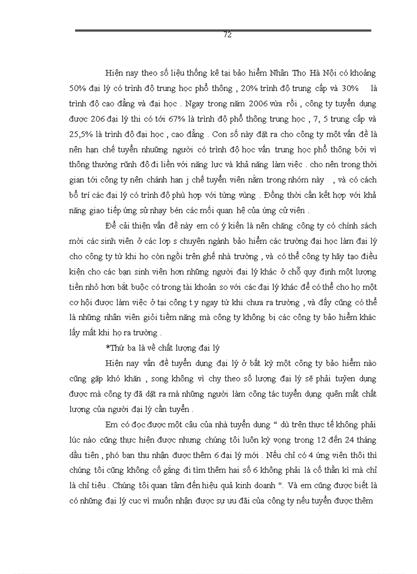 image for page Vấn đề tuyển dụng và đào tạo đại lý ở công ty Bảo Việt nhân thọ Hà Nội 1
