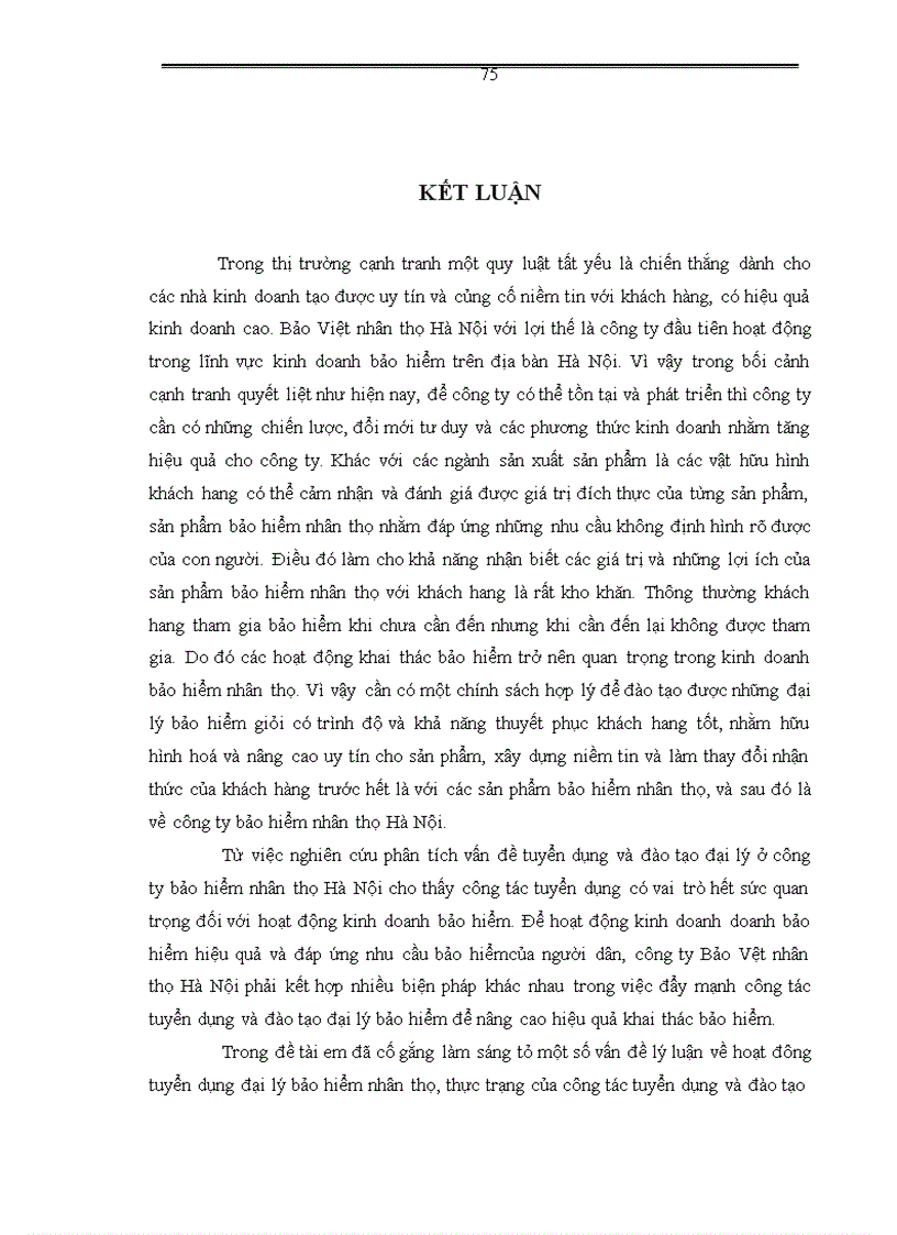 image for page Vấn đề tuyển dụng và đào tạo đại lý ở công ty Bảo Việt nhân thọ Hà Nội 1
