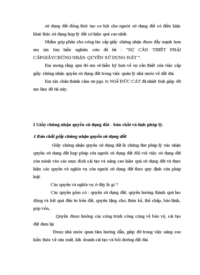 Sự cần thiết phải cấpgiấychứng nhận quyền sử dụng đất 1