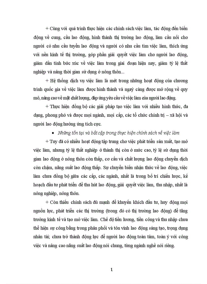 image for page Thực trạng chính sách về việc làm ở nước ta