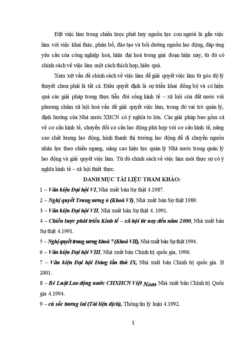 image for page Thực trạng chính sách về việc làm ở nước ta