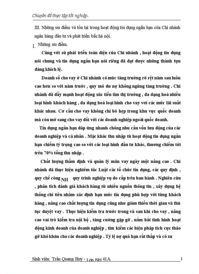image for page Một số giải pháp nhằm nâng cao chât lượng tín dụng ngắn hạn tại Chi nhánh Ngân hàng Đầu tư Phát triển Bắc Hà nội 1