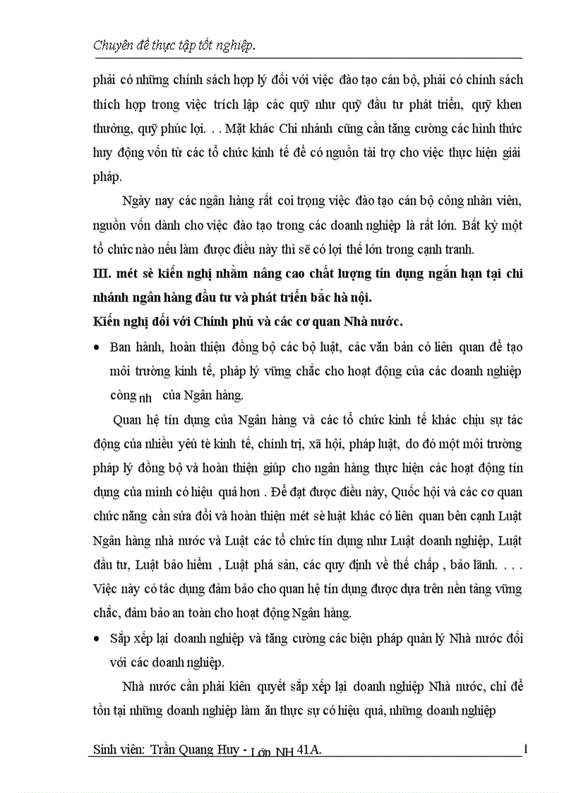 image for page Một số giải pháp nhằm nâng cao chât lượng tín dụng ngắn hạn tại Chi nhánh Ngân hàng Đầu tư Phát triển Bắc Hà nội 1